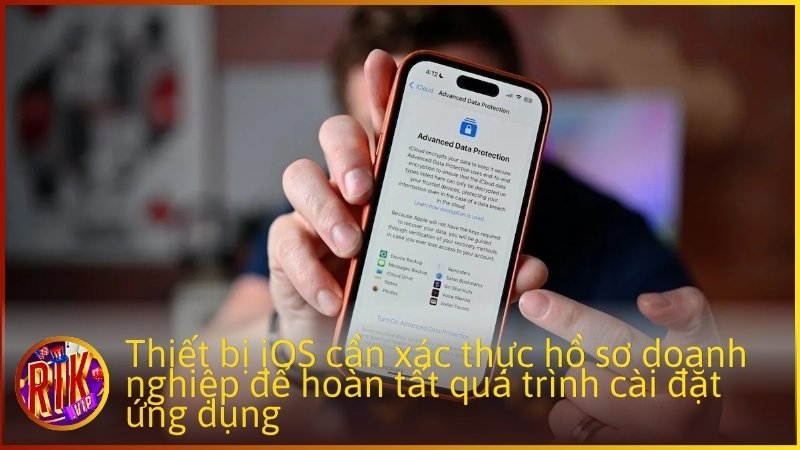 Thiết bị iOS cần xác thực hồ sơ doanh nghiệp để hoàn tất quá trình cài đặt ứng dụng.