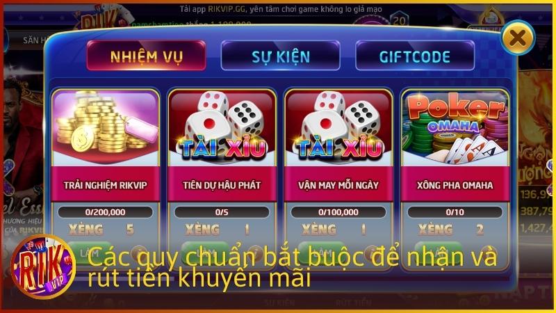 Các quy chuẩn bắt buộc để nhận và rút tiền khuyến mãi