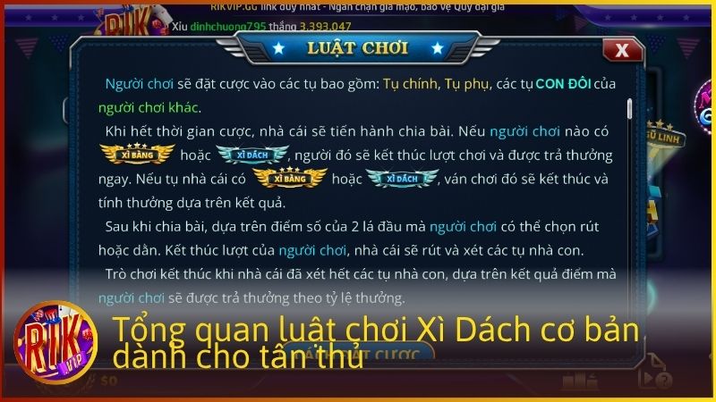 Trò chơi dùng bộ bài 52 lá, mỗi bàn có từ 2–5 người chơi đối đầu nhà cái.